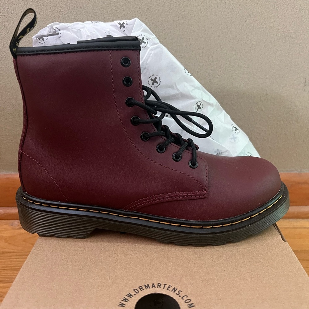 Dr.Martens youth delaney size 4 cherry red boot.